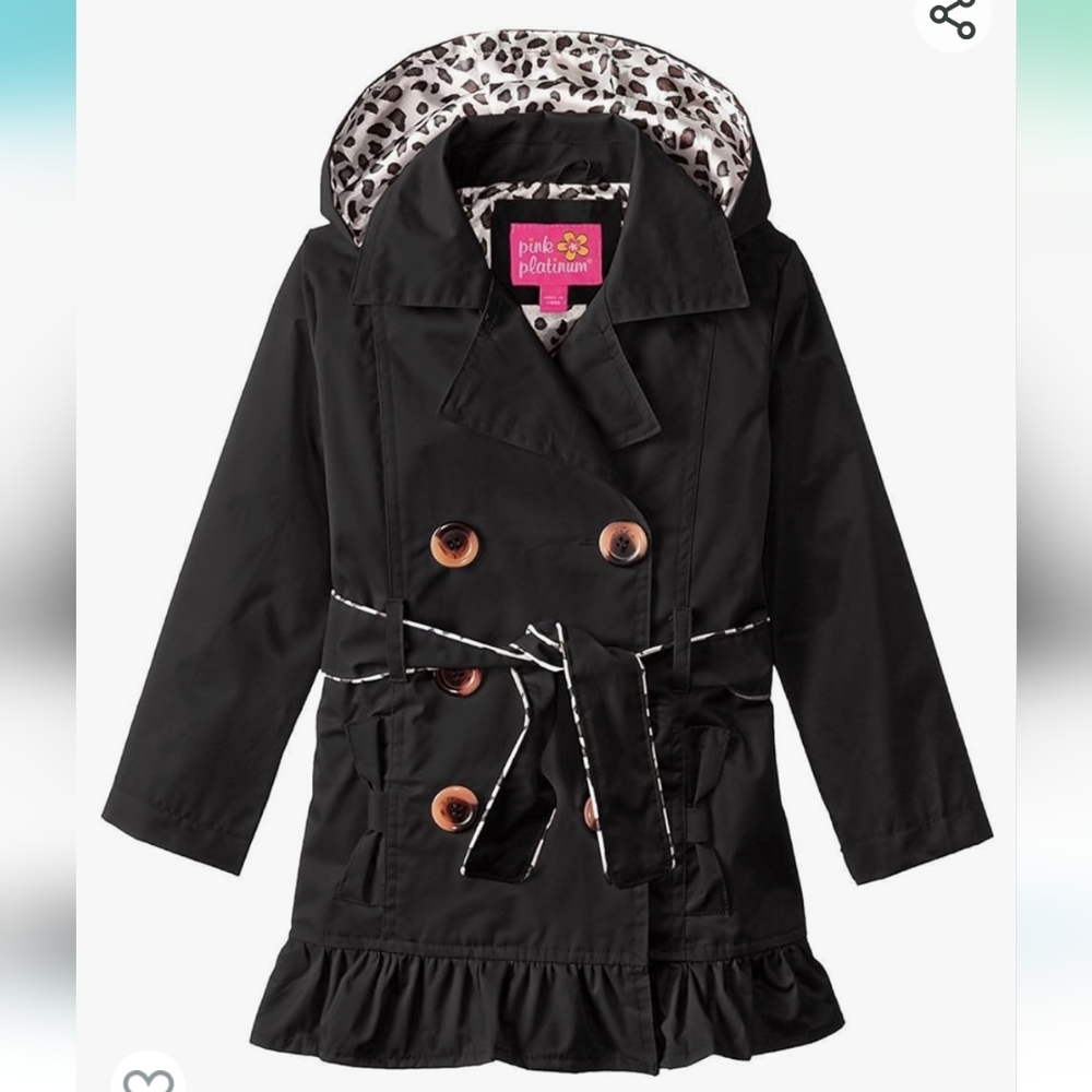 Black platinum Girl's Double Leopard jacket
